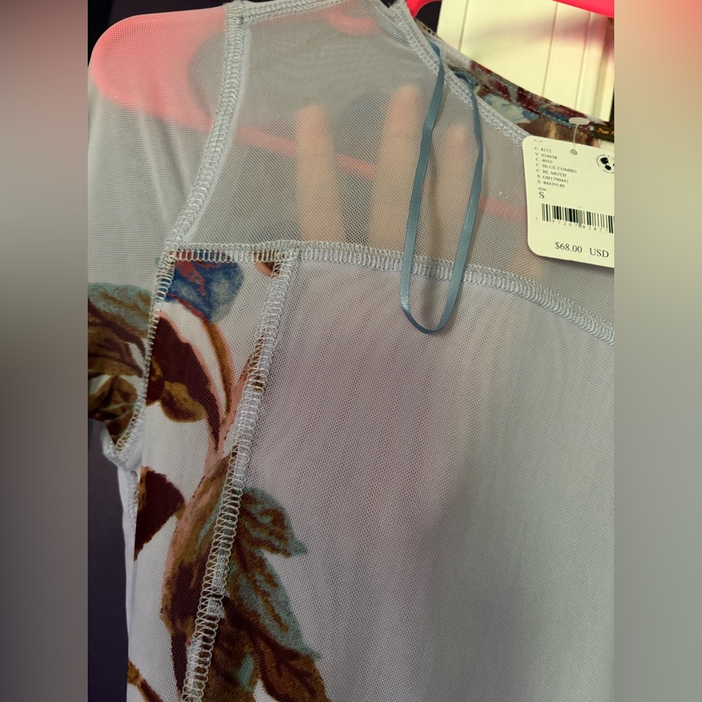Free People Floral Mesh Long Sleeve Top - Picture 2 of 4
